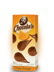 Шоколадные чипсы 24 Chocola’s Crispy Orange 80 грамм