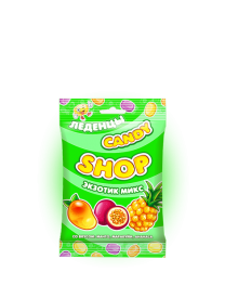 Карамель леденцовая "CANDYSHOP" ЭКЗОТИК МИКС со вкусом: манго, маракуйи, ананаса 80 грамм