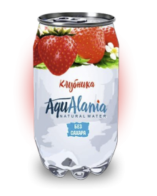 Напиток б/а среднегазированный AquAlania со вкусом Клубника 330 мл