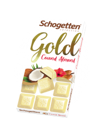 Шоколад белый Schogetten Gold с кокосом и дробленым миндалём 100 гр