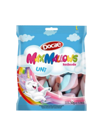 Маршмеллоу MAXMALLOWS Unicorn цветные завитки с начинкой ванильные 50 грамм