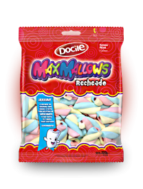 Маршмеллоу MAXMALLOWS цветные завитки с начинкой ванильные 220 грамм