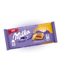 Шоколад Milka Cream & Biscuit c прослойкой нежного крема и печеньем 100 гр