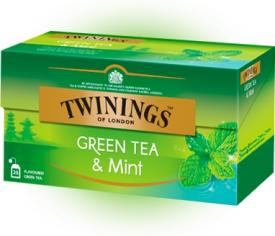 Чай Twinings зеленый с ароматом мяты, короб (25 пак.) 37,5 грамм