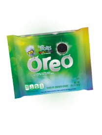 Печенье Oreo Trolls World Tour: Green Glitter Creme & Popping Candy 303 гр