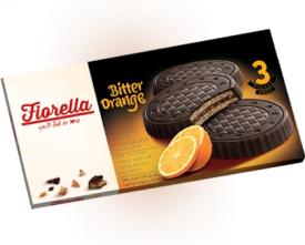 Вафли Fiorella в черном шоколаде с апельсиновой начинкой 60 гр